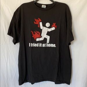 I tried it at home.  T-shirt